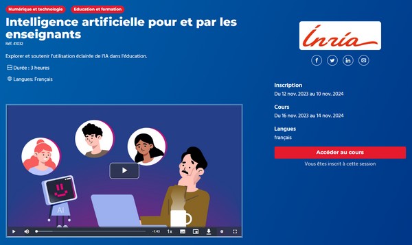 MOOC Intelligence artificielle pour et par les enseignants – ePortFolio |  JN SAINTRAPT